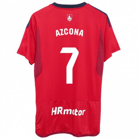 Kandiny Bambino Maglia Rubén Azcona #7 Rosso Kit Gara Home 2023/24 Maglietta