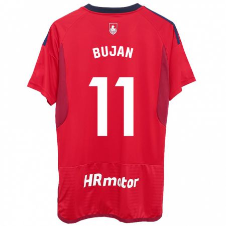 Kandiny Kinderen Unai Buján #11 Rood Thuisshirt Thuistenue 2023/24 T-Shirt België