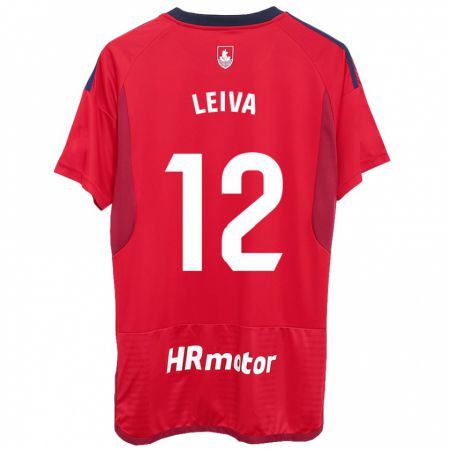 Kandiny Kinderen Álvaro Leiva #12 Rood Thuisshirt Thuistenue 2023/24 T-Shirt België