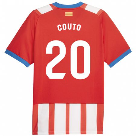 Kandiny Bambino Maglia Yan Couto #20 Rosso Bianco Kit Gara Home 2023/24 Maglietta