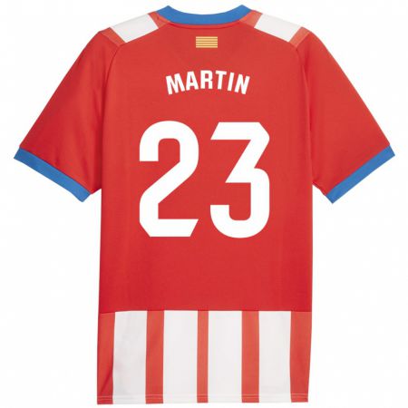 Kandiny Bambino Maglia Iván Martín #23 Rosso Bianco Kit Gara Home 2023/24 Maglietta