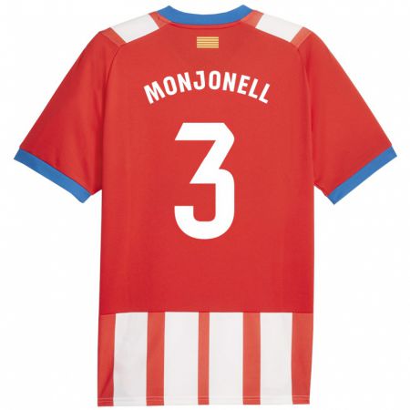 Kandiny Bambino Maglia Eric Monjonell #3 Rosso Bianco Kit Gara Home 2023/24 Maglietta