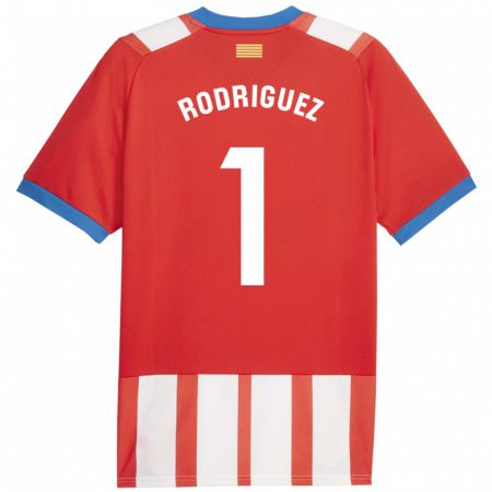 Kandiny Niño Camiseta Maria Rodríguez #1 Rojo Blanco 1ª Equipación 2023/24 La Camisa