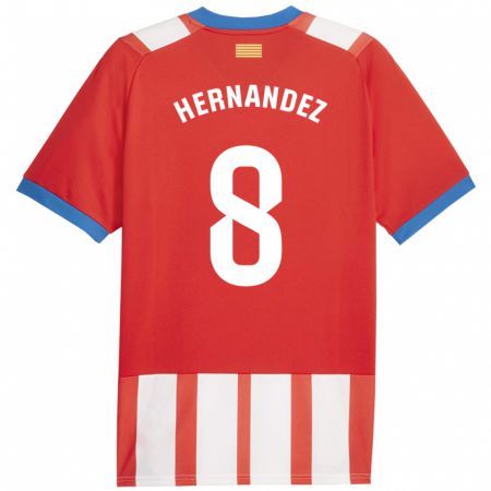 Kandiny Niño Camiseta Sofia Hernández #8 Rojo Blanco 1ª Equipación 2023/24 La Camisa