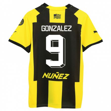 Kandiny Kinderen Franco González #9 Geel Zwart Thuisshirt Thuistenue 2023/24 T-Shirt België