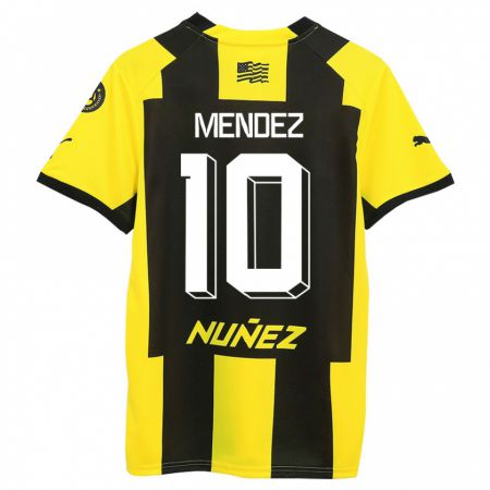 Kandiny Bambino Maglia Kevin Méndez #10 Giallo Nero Kit Gara Home 2023/24 Maglietta