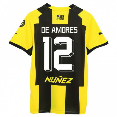 Kandiny Bambino Maglia Guillermo De Amores #12 Giallo Nero Kit Gara Home 2023/24 Maglietta