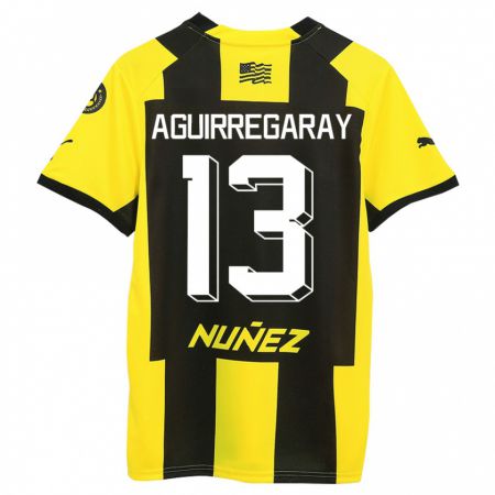 Kandiny Bambino Maglia Matías Aguirregaray #13 Giallo Nero Kit Gara Home 2023/24 Maglietta