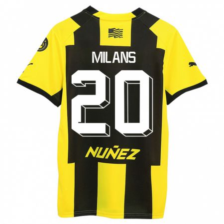 Kandiny Bambino Maglia Pedro Milans #20 Giallo Nero Kit Gara Home 2023/24 Maglietta