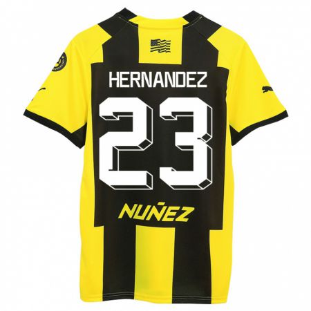 Kandiny Kinder Abel Hernández #23 Gelb Schwarz Heimtrikot Trikot 2023/24 T-Shirt Österreich