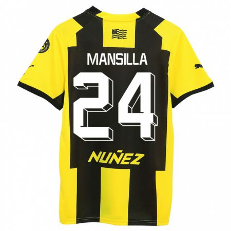 Kandiny Kinderen Brian Mansilla #24 Geel Zwart Thuisshirt Thuistenue 2023/24 T-Shirt België