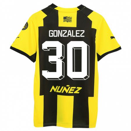 Kandiny Kinderen Ángel González #30 Geel Zwart Thuisshirt Thuistenue 2023/24 T-Shirt België