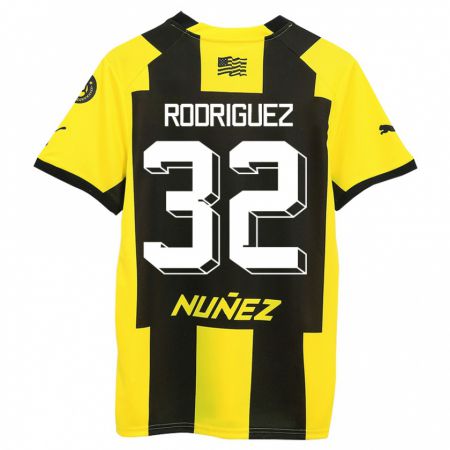 Kandiny Kinder Randall Rodríguez #32 Gelb Schwarz Heimtrikot Trikot 2023/24 T-Shirt Österreich