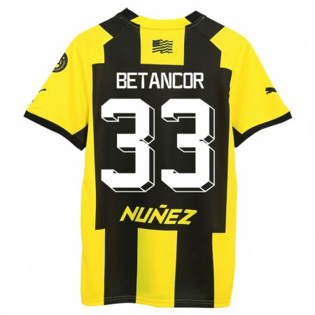 Kandiny Kinder Bruno Betancor #33 Gelb Schwarz Heimtrikot Trikot 2023/24 T-Shirt Österreich