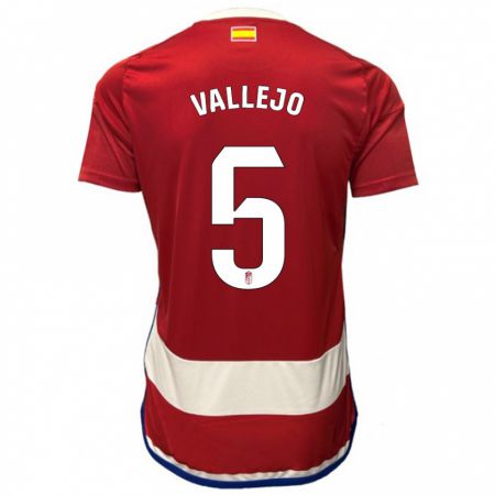 Kandiny Kinderen Jesús Vallejo #5 Rood Thuisshirt Thuistenue 2023/24 T-Shirt België