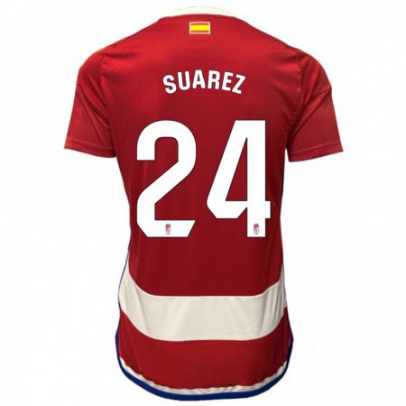 Kandiny Bambino Maglia Carlota Suárez #24 Rosso Kit Gara Home 2023/24 Maglietta