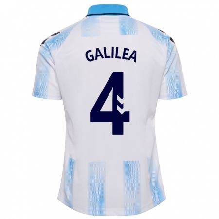 Kandiny Niño Camiseta Einar Galilea #4 Blanco Azul 1ª Equipación 2023/24 La Camisa México