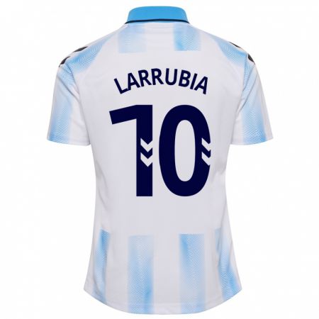 Kandiny Bambino Maglia David Larrubia #10 Bianco Blu Kit Gara Home 2023/24 Maglietta