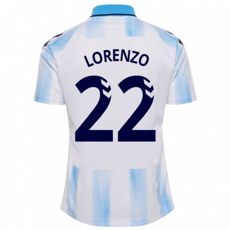 Kandiny Niño Camiseta Dani Lorenzo #22 Blanco Azul 1ª Equipación 2023/24 La Camisa México