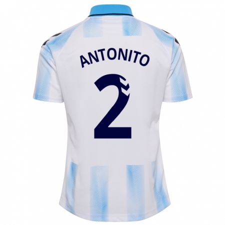 Kandiny Niño Camiseta Antoñito #2 Blanco Azul 1ª Equipación 2023/24 La Camisa México