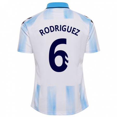 Kandiny Niño Camiseta Rafa Rodríguez #6 Blanco Azul 1ª Equipación 2023/24 La Camisa México