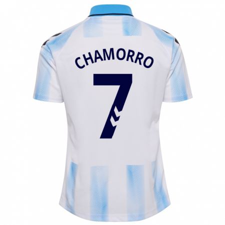 Kandiny Niño Camiseta Alexis Chamorro #7 Blanco Azul 1ª Equipación 2023/24 La Camisa México