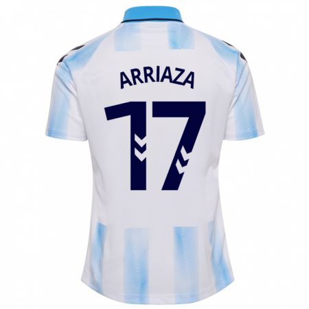 Kandiny Bambino Maglia Pablo Arriaza #17 Bianco Blu Kit Gara Home 2023/24 Maglietta