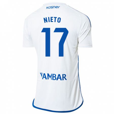 Kandiny Bambino Maglia Carlos Nieto #17 Bianco Kit Gara Home 2023/24 Maglietta