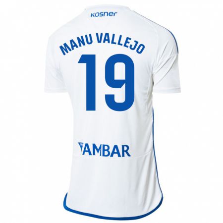 Kandiny Kinderen Manu Vallejo #19 Wit Thuisshirt Thuistenue 2023/24 T-Shirt België