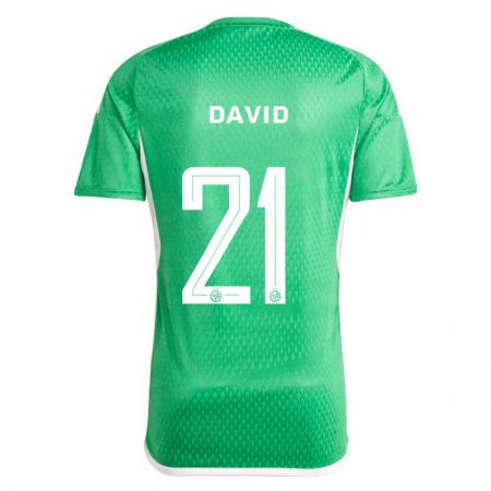 Kandiny Bambino Maglia Dean David #21 Bianco Blu Kit Gara Home 2023/24 Maglietta