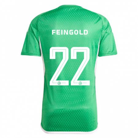 Kandiny Kinderen Ilay Feingold #22 Wit Blauw Thuisshirt Thuistenue 2023/24 T-Shirt België