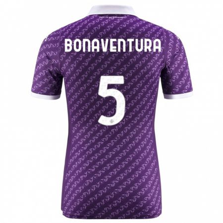 Kandiny Bambino Maglia Giacomo Bonaventura #5 Viola Kit Gara Home 2023/24 Maglietta