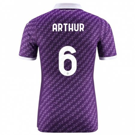 Kandiny Bambino Maglia Arthur Melo #6 Viola Kit Gara Home 2023/24 Maglietta