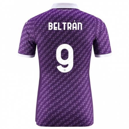 Kandiny Bambino Maglia Lucas Beltrán #9 Viola Kit Gara Home 2023/24 Maglietta