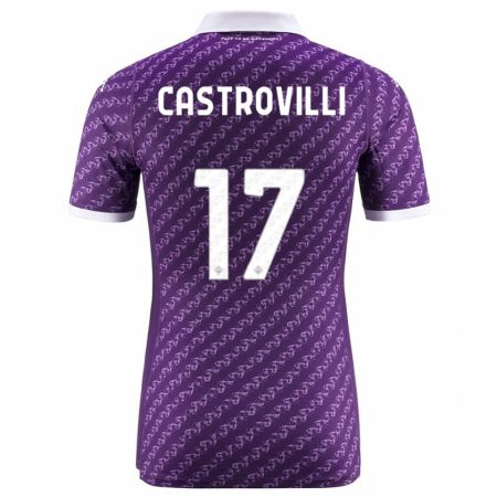 Kandiny Bambino Maglia Gaetano Castrovilli #17 Viola Kit Gara Home 2023/24 Maglietta