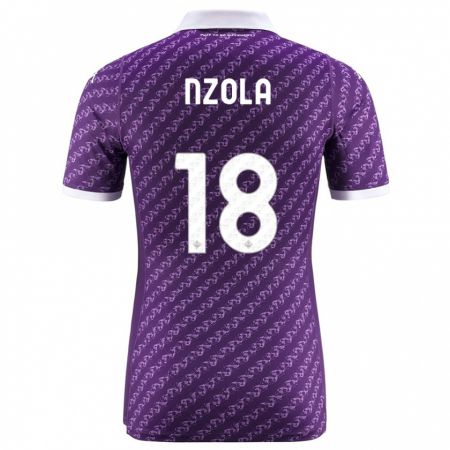 Kandiny Kinder M'bala Nzola #18 Violett Heimtrikot Trikot 2023/24 T-Shirt Österreich