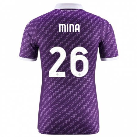 Kandiny Kinder Yerry Mina #26 Violett Heimtrikot Trikot 2023/24 T-Shirt Österreich