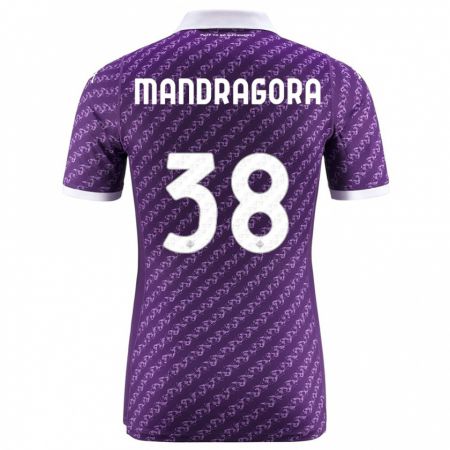 Kandiny Kinderen Rolando Mandragora #38 Viooltje Thuisshirt Thuistenue 2023/24 T-Shirt België