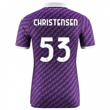 Kandiny Bambino Maglia Oliver Christensen #53 Viola Kit Gara Home 2023/24 Maglietta