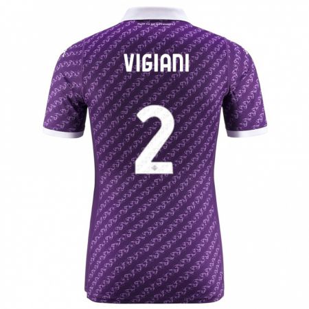 Kandiny Bambino Maglia Lorenzo Vigiani #2 Viola Kit Gara Home 2023/24 Maglietta