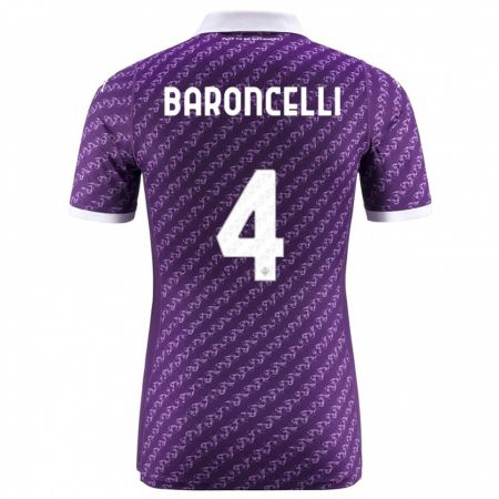 Kandiny Kinder Leonardo Baroncelli #4 Violett Heimtrikot Trikot 2023/24 T-Shirt Österreich