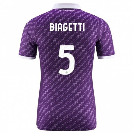 Kandiny Bambino Maglia Christian Biagetti #5 Viola Kit Gara Home 2023/24 Maglietta