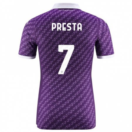 Kandiny Kinderen Francesco Presta #7 Viooltje Thuisshirt Thuistenue 2023/24 T-Shirt België