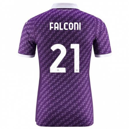 Kandiny Kinder Niccolò Falconi #21 Violett Heimtrikot Trikot 2023/24 T-Shirt Österreich