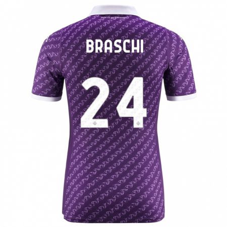 Kandiny Bambino Maglia Riccardo Braschi #24 Viola Kit Gara Home 2023/24 Maglietta