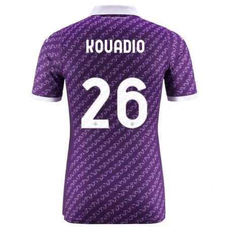 Kandiny Bambino Maglia Eddy Kouadio #26 Viola Kit Gara Home 2023/24 Maglietta