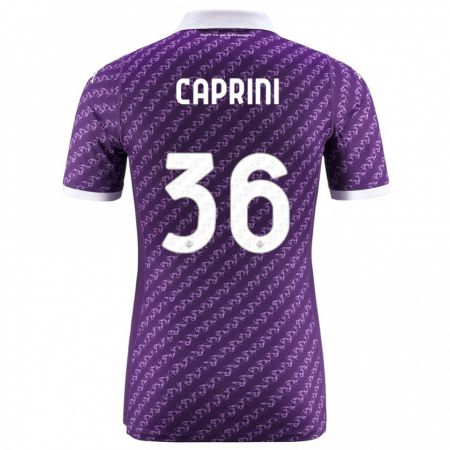 Kandiny Kinder Maat Daniel Caprini #36 Violett Heimtrikot Trikot 2023/24 T-Shirt Österreich