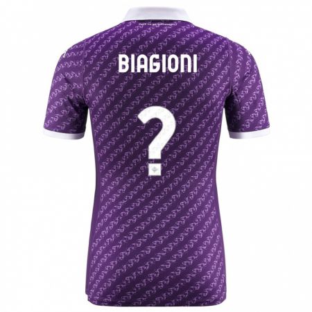 Kandiny Bambino Maglia Lorenzo Biagioni #0 Viola Kit Gara Home 2023/24 Maglietta