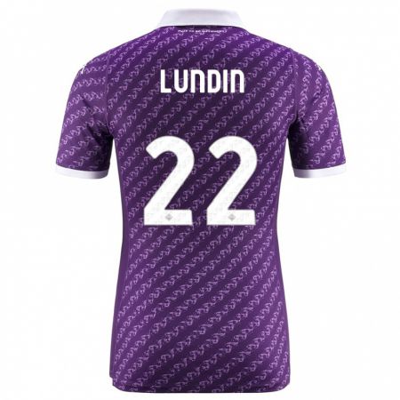 Kandiny Bambino Maglia Karin Lundin #22 Viola Kit Gara Home 2023/24 Maglietta