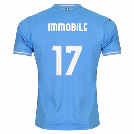 Kandiny Kinderen Ciro Immobile #17 Blauw Thuisshirt Thuistenue 2023/24 T-Shirt België